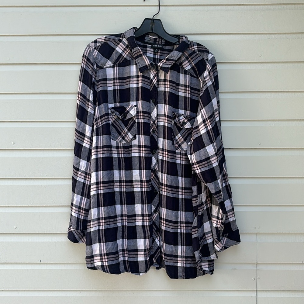Torrid Plaid Button Down Shirt